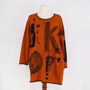 KEDZIOREK Rust Lagenlook Tunic Sweater Size 40